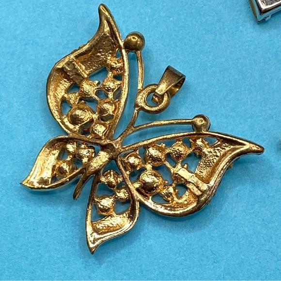 Butterfly Pendants Christian Cross Sparkling Rhinestones Lot of 3 - Picture 8 of 8